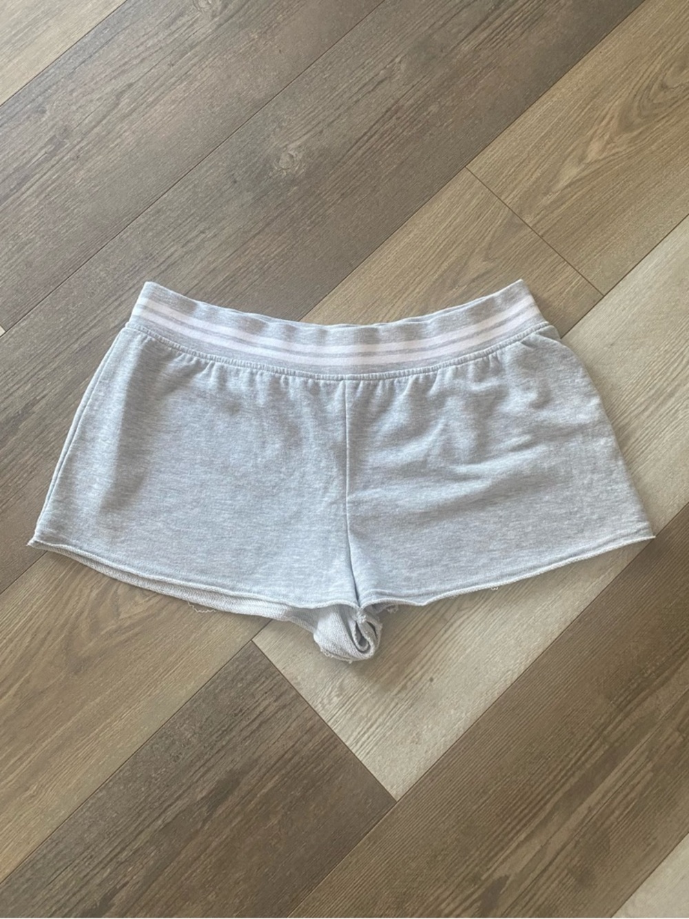 JUST BE GRAY VARSITY STRIPE SHORTS